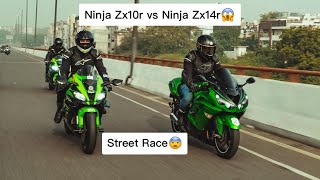 Ninja Zx10r Vs Ninja Zx14r  Hayabusa battery issue  ninja hayabusa superbike zx10r zx14r [upl. by Aylsworth960]