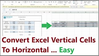 How To Convert Excel Vertical Cells To Horizontal With Data 2024 [upl. by Noizneb]