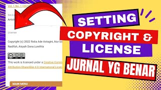 Begini Setting Copyright dan License yang Benar di Web Jurnal OJS3 [upl. by Callahan]