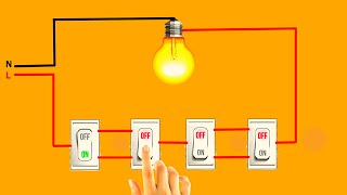 1 Bulb 4 Switch Connection Wiring Diagram  Godown Wiring Connection Diagram [upl. by Anauj]