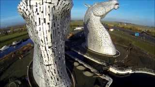 The Kelpies Scotland Sculpture by Andy Scott ScotlandAbove [upl. by Sikko]