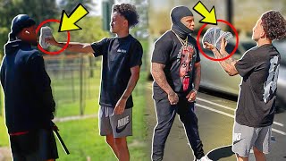 Flashing 100000 In The Hood Prank GONE WRONG [upl. by Odlaumor]