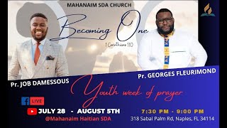 Youth Week of Prayer  8323  Day 6  Pastor Georges Fleurimond  Mahanaim Haitian SDA Live Stream [upl. by Talich]