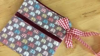 zippered wristlet sewing tutorial by Debbie Shore [upl. by Alegnad]