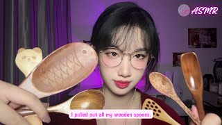 ASMR 6 types of wooden spoon trigger sounds 999 of people can’t resist😊 [upl. by Gurias]