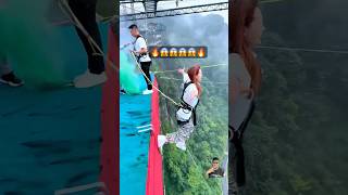 Bungee jumping 🔥🔥😱😱 travel adventure funny extremesports solo shorts entertainment [upl. by Vonny639]