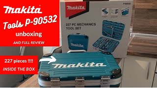 Makita Tool box P90532 227 pieces Mechanics Tool Set review The best home repair kit  Makita set [upl. by Nalahs]