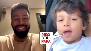 Hardik Pandya started crying while talking with Son Agastya in call after divorce with wife Natasa [upl. by Klarika909]