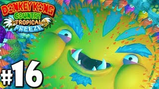 Donkey Kong Country Tropical Freeze CoOp Fugu Boss PART 16 Wii U HD Gameplay Walkthrough Coop [upl. by Eitac]