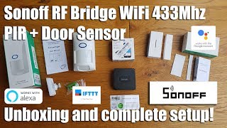 Sonoff RF Bridge WiFi 433Mhz  PIR Sensor  Door  Window Alarm Sensor For Smart Home Remote Control [upl. by Enimrej]