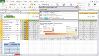 Excel 2010 Feiertage amp Wochenenden im Dienstplan darstellen mit bedingter Formatierung [upl. by Llyrehc]