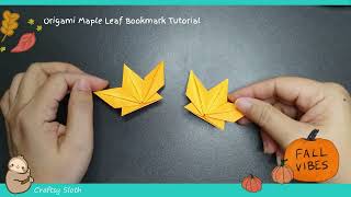 Easy origami bookmark tutorial for kids amp beginners Origami Maple leaf tutorial Autum Thanksgiving [upl. by Lezlie]