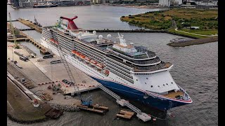 Carnival Legend at Leith Edinburgh by drone in 4K [upl. by Navnod]