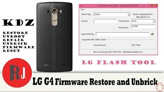 LG G4 KDZ Firmware Restore Unbrick and unroot tutorial [upl. by Maisey54]