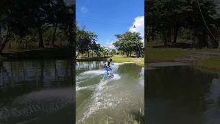 Sliding across the pond skimcafe skimboarding flatlandskimboarding [upl. by Bradman]