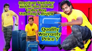 AMERICAN TOURISTER GENEVA SPINNER 69Cm Blue Trolley Unboxing amp Review in Odia American Tourister [upl. by Souza]