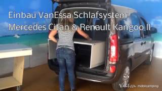 VanEssa Schlafsystem Mercedes Citan  Renault Kangoo  Aufbauvideo [upl. by Nyrahtak]