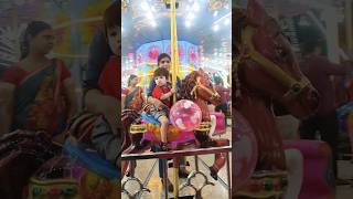 Merrygoround noidamela dussehra mela kids activities playing horseriding merrygoround [upl. by Bigner]