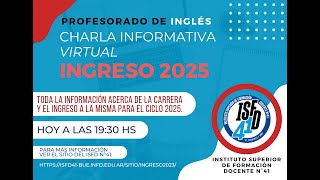 ISFD 41 Prof de INGLÉS Ingreso 2025 [upl. by Sitof]