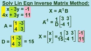 Algebra  Solving Linear Equations by Inverse Matrix Method 12 [upl. by Trainer]