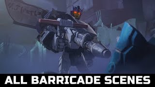 Transformers War For Cybertron Trilogy  All Barricade Scenes [upl. by Devin]