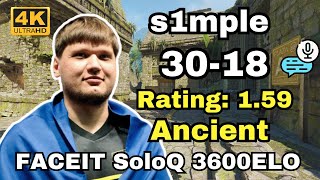 🔥s1mple 3018 soloQ Ancient  Oct 11 2024 cs2 pov [upl. by Hellah]