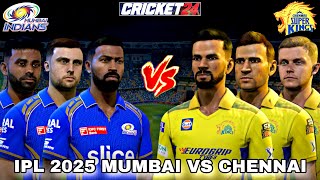 IPL 2025  Mumbai 🆚 Chennai  High Voltage Match 🔥😍  CRICKET 24 [upl. by Tsuda990]