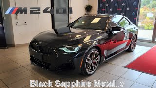 NEW ARRIVAL 2024 BMW M240i Black Sapphire Metallic on Oyster Vernasca Leather [upl. by Ytiak]