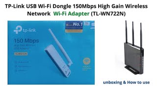 TPLink USB WiFi 150Mbps High Gain Network WiFi Adapter TLWN722N How to use amp unboxing [upl. by Dahlstrom]