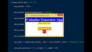 Simple Calendar Generator App in Python [upl. by Eahs922]