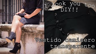 Cómo hacer un vestido transparente con cuello mao y manga volteada  Tutorial paso a paso [upl. by Amor193]