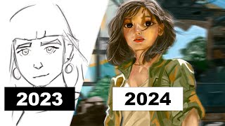 My 1 YEAR Of Art Progress [upl. by Aicirtam]