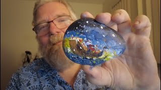 How I Painted Santa and His Reindeer On Rocks [upl. by Hestia]