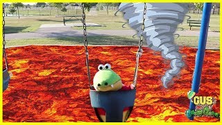 Pretend Play The Floor is Lava Challenge and More Kids Games [upl. by Atlee]