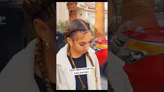 2 feedin braids with curly ends braidervideo braids Jumbohairstyle [upl. by Barrus]