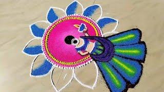 Beautiful Ladies Rangoli for Diwali  Best Diwali Rangoli 2023  Easy Diwali Rangoli  Rangoli 2023 [upl. by Ginnifer103]