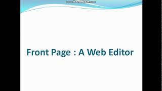 Frontpage 2003 Tutorial [upl. by Neelrahs]