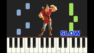 SLOW piano tutorial quotGASTONquot from Beauty and the Beast Disney with free sheet music pdf [upl. by Bigg]