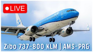 Zibo 737  Amsterdam EHAM  Prague LKPR  VATSIM  XPlane 1210 [upl. by Dhumma]