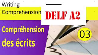 DELF A2  Compréhension des écrits  Writing Comprehension Level A2  Video 03 [upl. by Rutherford]