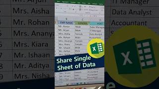 💥⏰ Share Single Sheet of Data 🔥 Excel Time Saving Trick ytshorts shorts excel ytviral [upl. by Ideih]