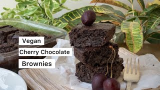 Vegan Cherry Chocolate Brownies  Vegan Brownies  Brownie Recipe vegan chocolatebrownie brownies [upl. by Nacim]