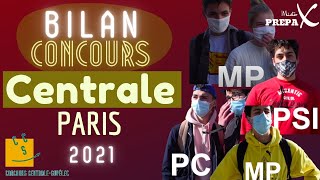 Concours CPGE 2021 Bilan Concours Centrale  Paris MPPSIPC [upl. by Doak948]