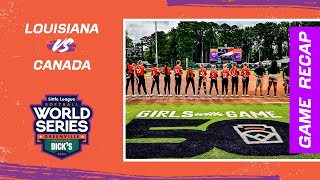 Game Highlights Louisiana vs Canada  Little League Softball World Series [upl. by Naamann]