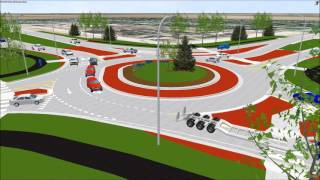 MnDOT  Project Traffic Simulation for Hwy 169 Hwy 37 Hibbing Roundabout Peak Travel Time [upl. by Yirinec827]