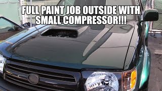 CAN YOU GET AMAZING RESULTS PAINTING OUTSIDE FULL PAINT JOB ON A 99 4RUNNER WITH SMALL COMPRESSOR [upl. by Sophie]