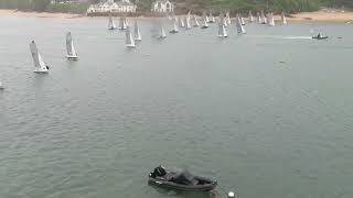 Salcombe Gin Merlin Rocket Week 2024 Friday Afternoon Race Start by Malcolm Mackley [upl. by Jillane]