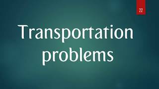 Operations Research OR 500  Transportation problems [upl. by Eahs]