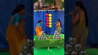 Lota pyramid amp Balloon poping game shorts game [upl. by Roanna191]