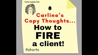 Carlines Copy Thoughts How to FIRE a client Powerful copywriting lesson Shorts Episode 39 [upl. by Ydnem]